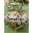 thumbnail image 4 of Outdoor Tablecloth with Umbrella Hole for Patio/Picnic/Party/Camping, Vintage Sunflowers Waterproof Table Cloth Round Cover Washable, Spring Summer Retro Bees Yellow Floral (Dia 60"), 4 of 8