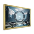 thumbnail image 2 of Designart "Celestial Portal Surreal Galaxy Landscape I" Landscapes Framed Wall Art Decor - Traditional Blue Surrealism Landscape Entryway Framed Wall Art, 2 of 6