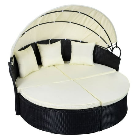 Outdoor Daybed Round Sofa Black