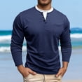 thumbnail image 3 of Kcolen Mens Big and Tall T Shirts Men Henley Tee Tops Pullovers Solid Color Trendy Summer Beach Tops Summer Casual Vacation Basic Tee for Men, 3 of 8