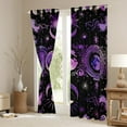 thumbnail image 3 of Manfei Tribal Moon Sun Curtains Pack of 2 (42x84 Each), Black Purple Bohemian Curtains Blackout, Vintage Western Mandala Bedroom Curtains, Curtains and Drapes Decor, 3 of 6