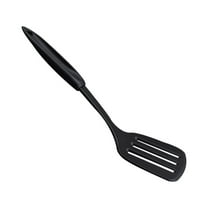 FELTECHELECTR 1Pcs Slotted Turner Non-Stick Heat-Resistant Kitchen Cooking Utensils Black Nylon Plastic Stainless Steel