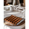 thumbnail image 6 of Black Orange Plaid Cloth Napkins Set of 4 Reusable Dinner Napkins, Farmhouse Buffalo Check Gingham Cocktail Napkin Washable Table Napkins for Wedding/Holiday Party/Baby Shower 20"x20", 6 of 7
