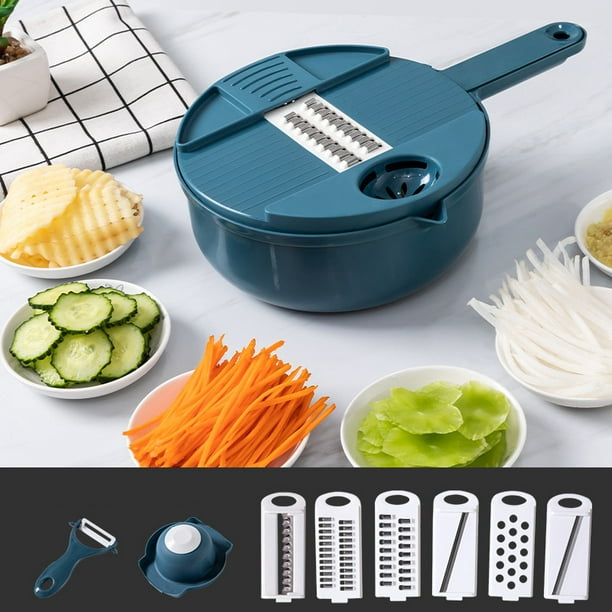 Vegetable Mandoline Slicer Set Food Cutter Chopper Dicer Shredder Kitchen Multipurpose Julienne Grater With Guard And Egg White Separator Walmart Com Walmart Com