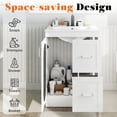 thumbnail image 4 of Gianna 24" Modern Bathroom Vanity with Ceramic Basin, Undermount Vanity Sink Cabinet with 1 Door and 2 Drawers, Free Standing Bathroom Storage Cabinet with Sink Combo Set, White, 4 of 7