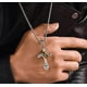 thumbnail image 2 of Crown Cross Necklace,Copper Pendant Necklace with Titanium Steel Chain, 2 of 4