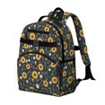 thumbnail image 2 of Sunflower and Bee Black Pattern Cute School Backpack Bag for School with Padded Back and Adjustable Shoulder Straps 15.25"x11.5"x5.25", 2 of 5