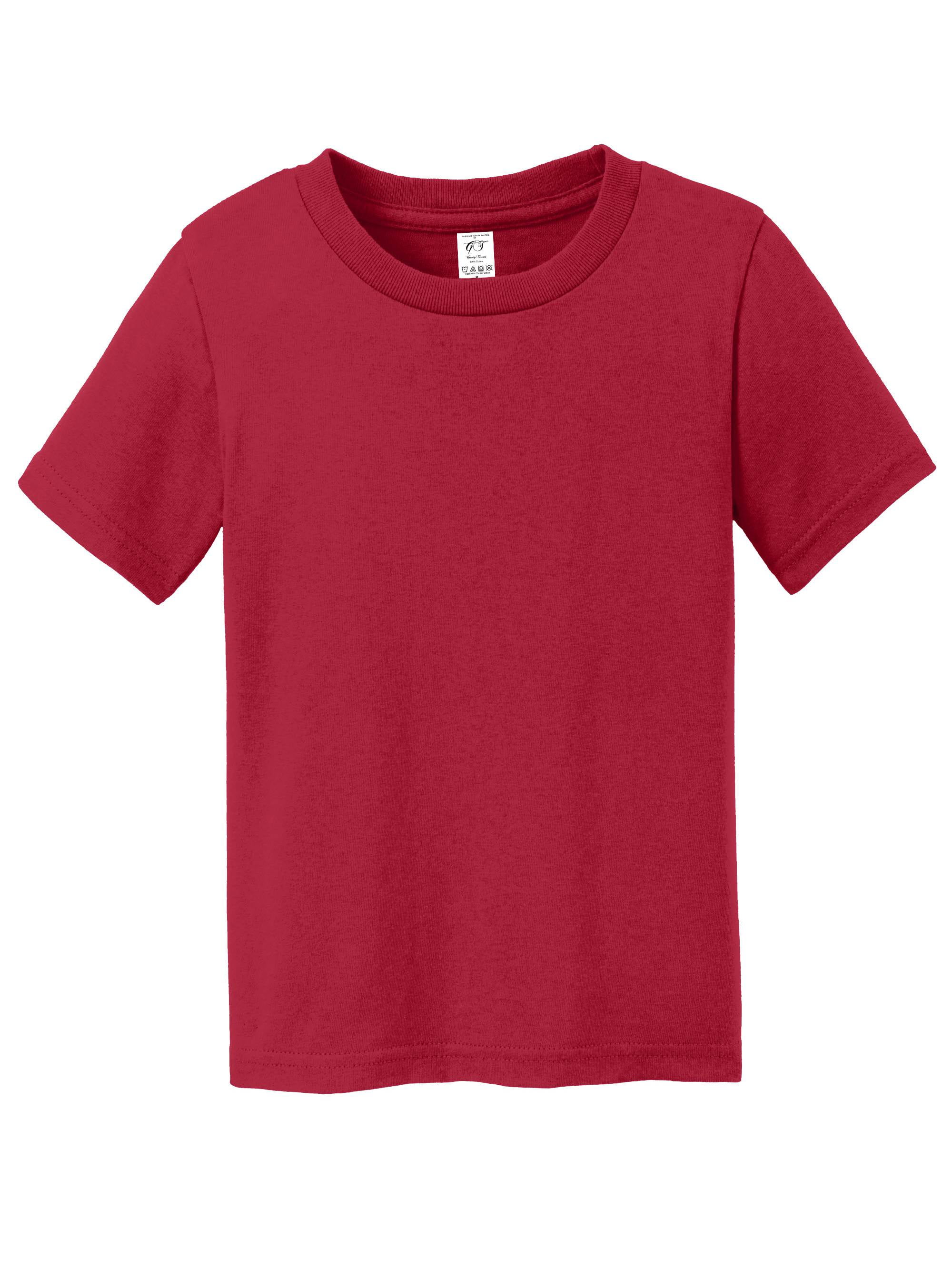 Gravity Threads Toddler Soft Cotton Short-Sleeve T-Shirt - Red - 4T