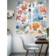 thumbnail image 4 of Red Blue Coral Coastal Sheer Curtains for Living Room Bedroom Nautical Summer Beach Shell Sheer Curtains 72 Inch Long 2 Panels Set Light Filtering Curtain Window Treatments Drapes for Dining Room, 4 of 6