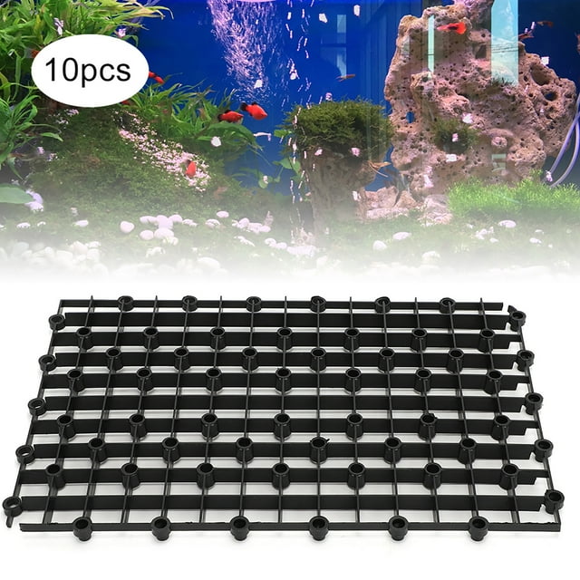 Plastic 10Pcs Aquarium Filter Grid, Aquarium Filter, Beautiful Plate Screen Filter Board Grid For Aquarium Filter Black