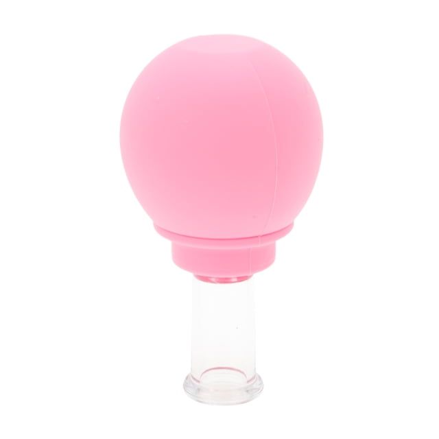 Ofertas Únicas 1 Pc Herramientas de Ventosas Faciales Convenientes para Salón de Belleza 0.39" Vidrio de Silicona Rosa