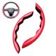 thumbnail image 1 of fundas antideslizantes para volante de coche (patrón de fibra de carbono rojo), repuesto de fibra de carbono, protector para la mayoría de los coches., 1 of 5