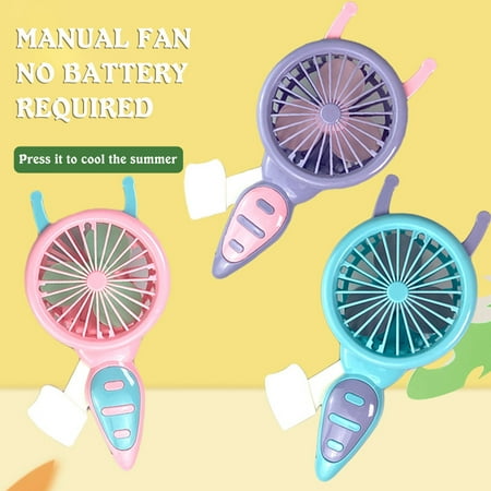 

100Fens 2023 Children S Summer Cute Hand-Press Hand-Shake Mini Fan Hand-Held Small Portable Students