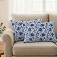 thumbnail image 4 of 2 Pack Outdoor Waterproof Throw Pillow Covers,Retro Pastoral Flowers Decorative Rectangle Pillow Case Patio Pillowcases for Chair Couch Sofa 20x12in, 4 of 9
