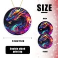 thumbnail image 2 of Funny Christmas Ornament,Gorgeous Cosmic - Hued Dragon,Xmas Round Ceramic Pendant, 2 of 6