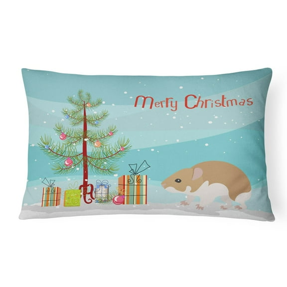 Carolines Treasures CK4457PW1216 Turkish Hamster Merry Christmas Canvas Fabric Decorative Pillow, 12H x16W, multicolor