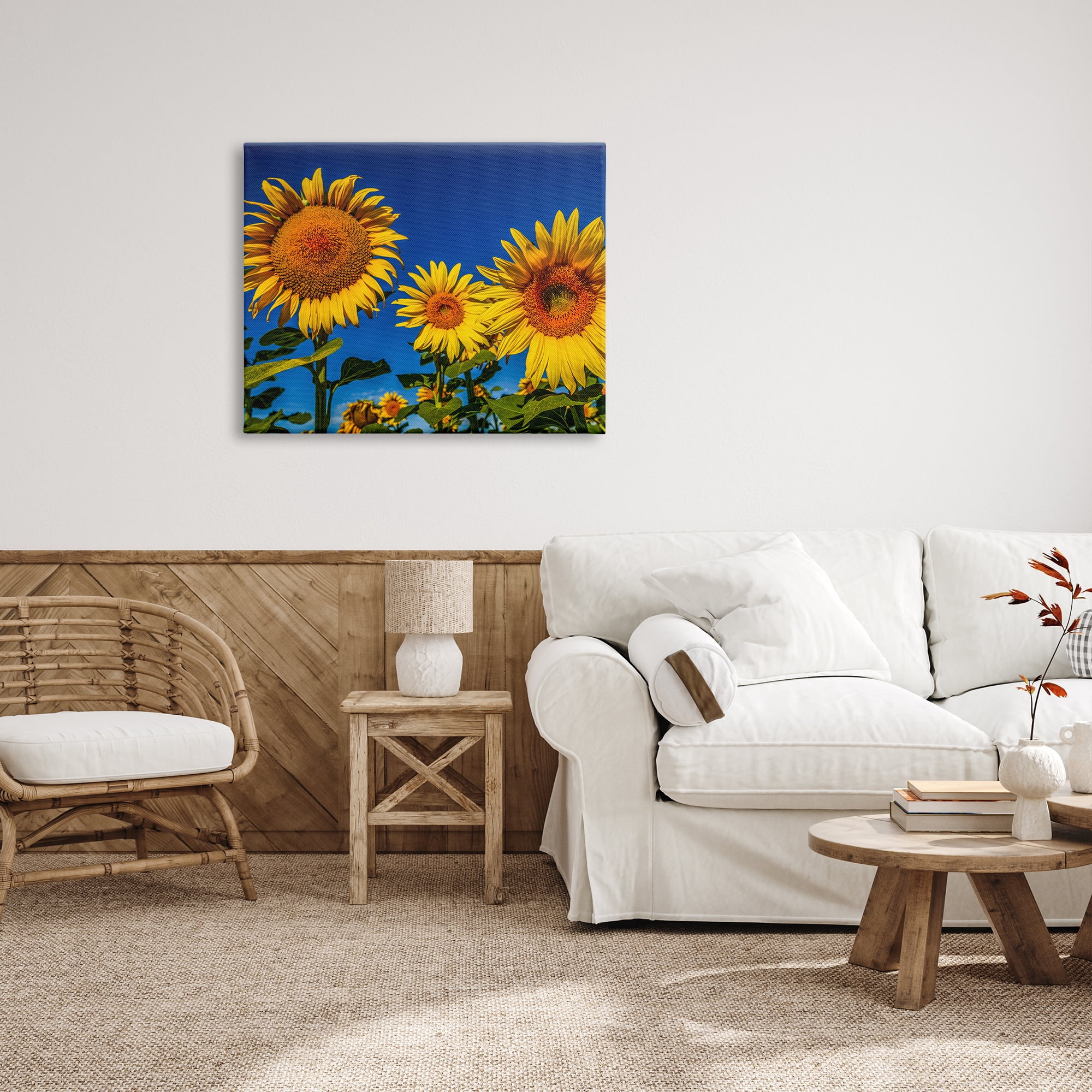 Stupell Industries Bold Sunflower Plants Against Clear Sunny Sky Photograph Gallery Wrapped Canvas Print Wall Art, Design by Steve Smith