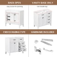 thumbnail image 5 of 36" Bathroom Vanity without Sink, Modern Bathroom Storage Cabinet with One Cabinet and Drawers, Bathroom Vanity Base Only, Solid Frame and MDF Board, Easy to Install, White, 5 of 7