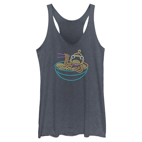 Womens Fortnite Neon Fishstick Ramen Racerback Tank