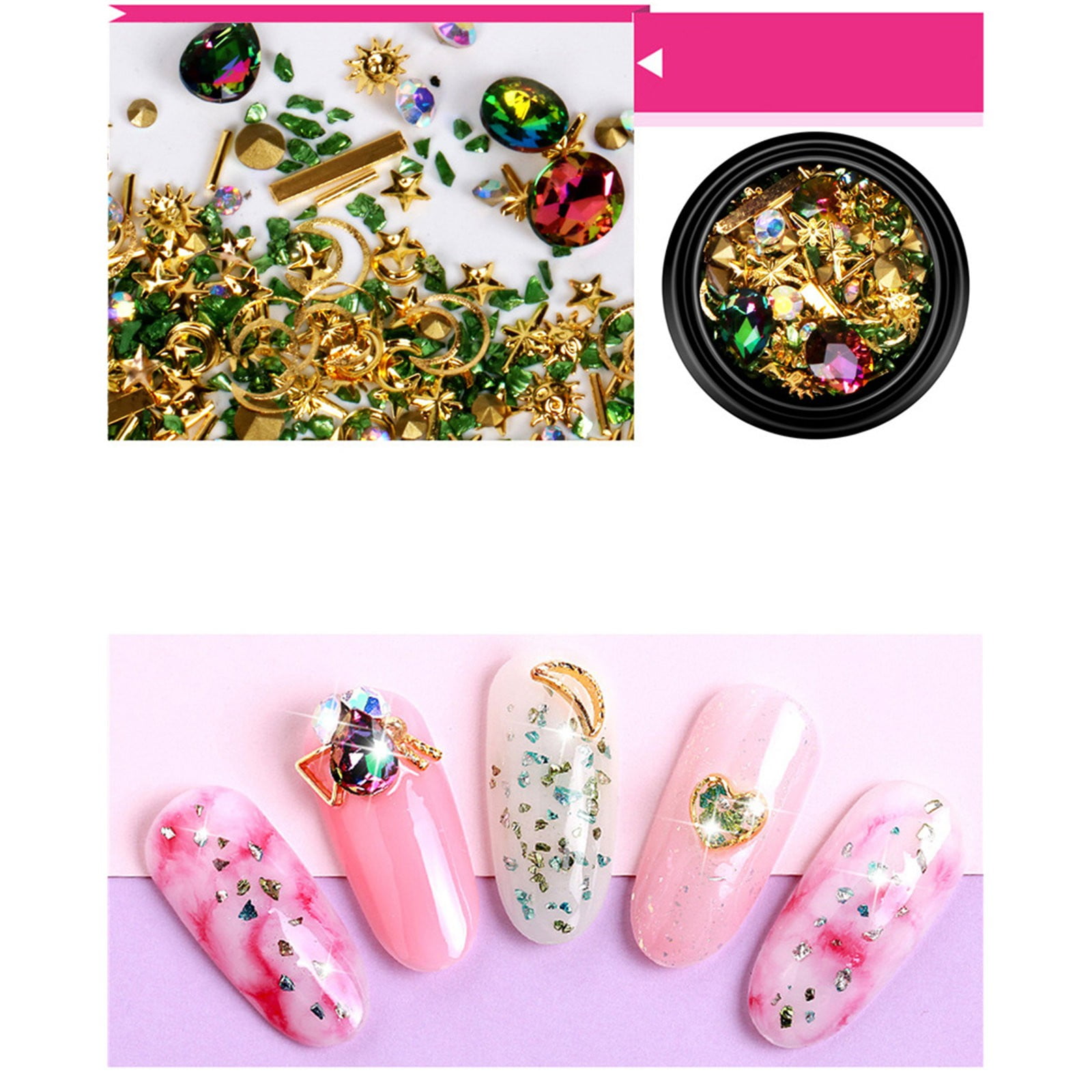 NIUREDLTD Nail Metal Rivets Studs Charms Decoration Gold Nail Decals