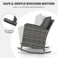 thumbnail image 6 of Costway 3 PCS Patio Wicker Rocking Set with Tempered Glass Table & Soft Cushions Outdoor Gray, 6 of 10