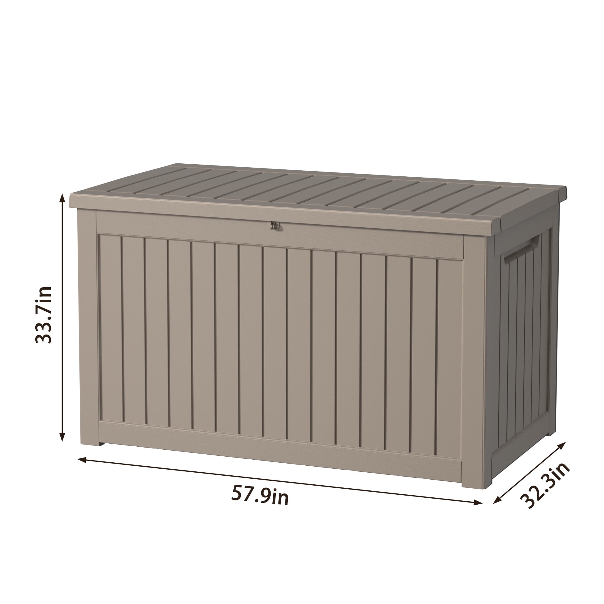 MAYEERTY 230 Gallon Outdoor Deck Box, Large Capacity Storage Box for Patio Furniture Cushions, Pillow Outdoor Indoor, Light Brown