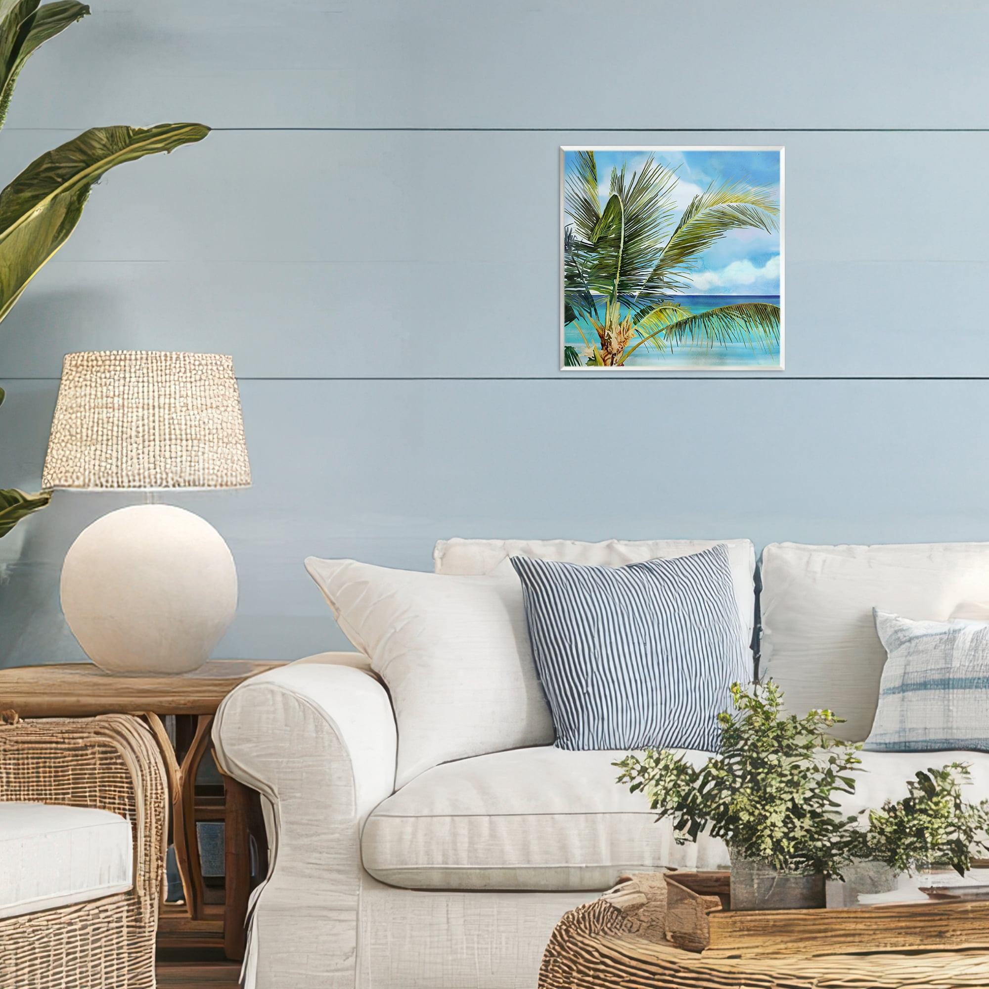 Stupell Industries Lush Palm Watercolor View Wall Plaque Art, design by Mauro Devereaux