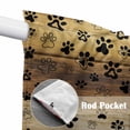 thumbnail image 2 of Cute Dog Claws Kitchen Window Curtains, Swag Curtains Valance for Bedroom Living Room Bathroom, Farmhouse Brown Wooden Grain Puppy Pawprints Rod Pocket Window Curtain Block Drapes 2 Panels 36"x45", 2 of 9