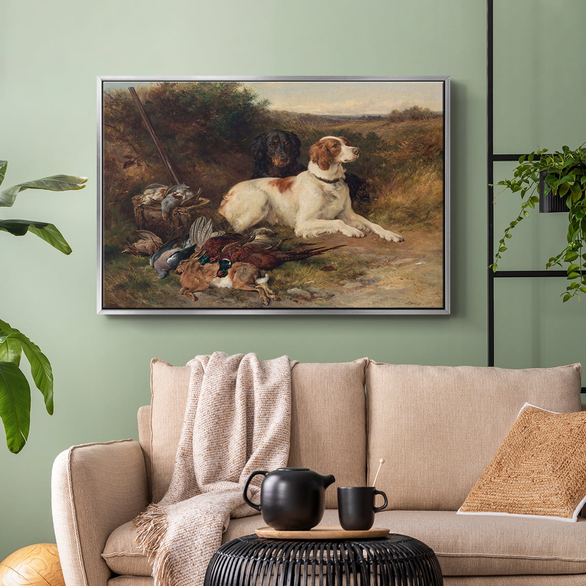 Vintage Animal Print-XIV By Wexford Home Framed in Silver Wood Gallery Wrapped Canvas 27 in. x 41 in.