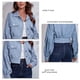 thumbnail image 5 of Chaqueta Corta Hombro Caído Puff Manga Larga Bolsillo Botón Tops Casuales para Mujer Denim Azul XL, 5 of 6