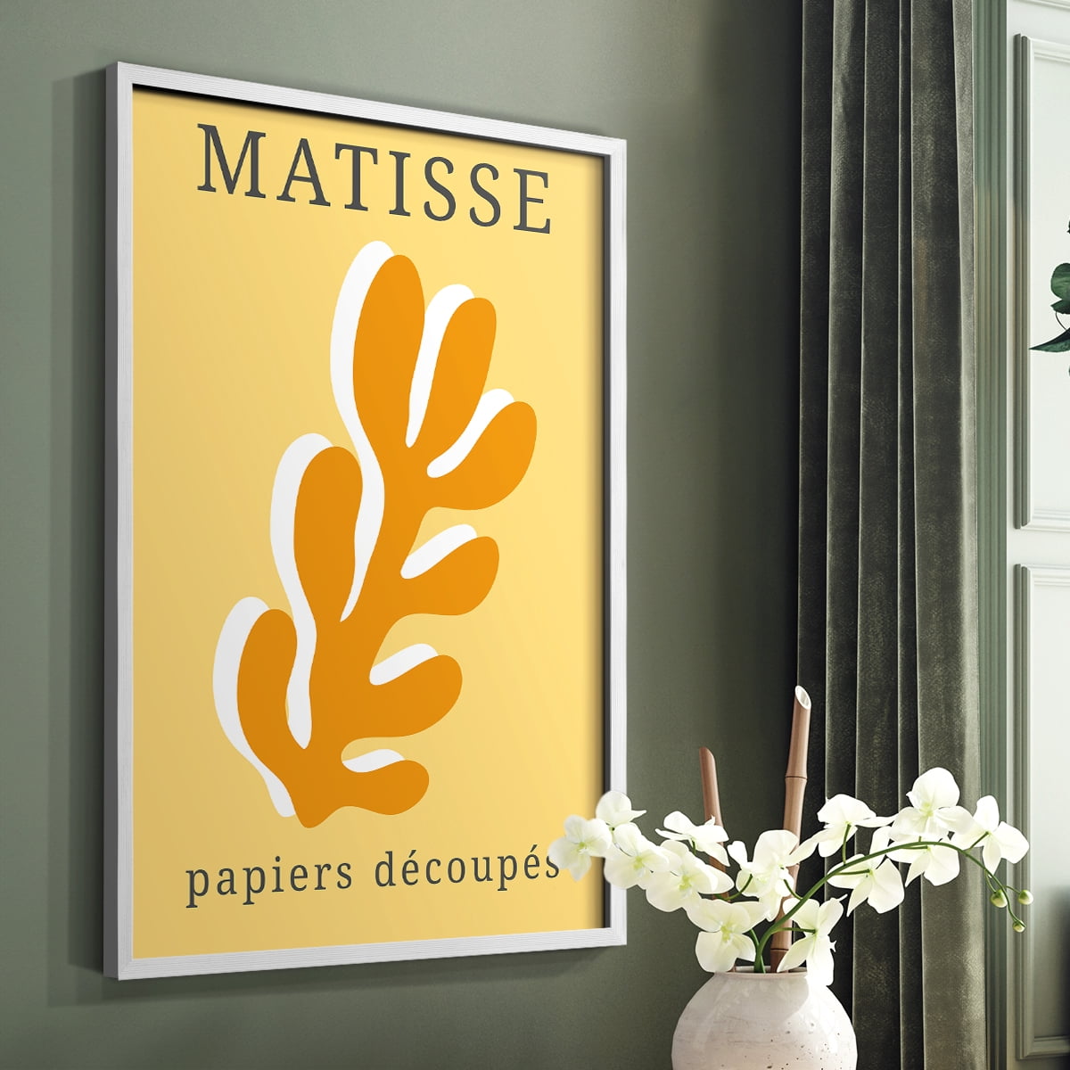 Matisse CCCLIX in White Solid Wood 11 x 14 Framed Print