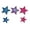 Pink one 3", one 2", variant on Lily Camouflage Crack Print Fabric Iron on Star of 3", 2" in Blue Pink Purple