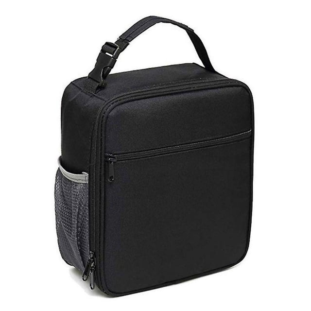 Lonchera para Niños Mini bolsa térmica blanda con aislamiento para la vuelta al cole, kit de comida para niñas y niños, color negro, 23 x 11 x 26 cm
