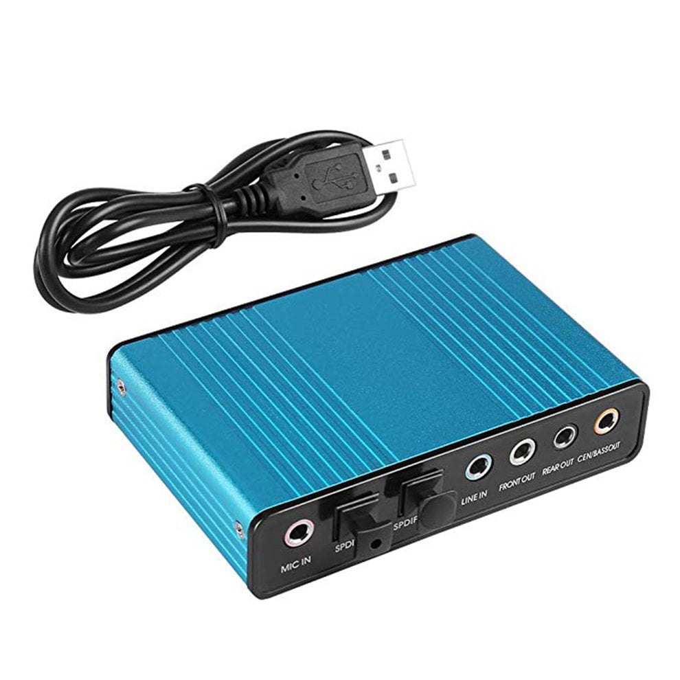 2PCS Blue External USB 2.0 3D Virtual Audio Sound Card Adapter Converter 7.1 CH 