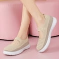 thumbnail image 2 of Domzle Women Mary Jane Shoes Slip On Walking Flats Comfortable Dressy Knit Washable Casual Shoe with Arch Support Beige, 2 of 6