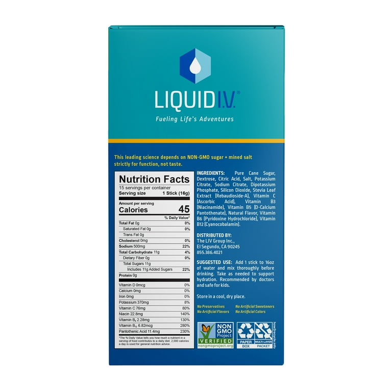 Liquid I.V. Hydration Multiplier Electrolyte Powder Packet Drink