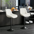 thumbnail image 1 of Hawsaiy Adjustable Bar Stools Set of 2, Swivel Counter Height Bar Chairs with Back, Modern Technical Fabric Barstools for Kitchen Island & Home, White, 1 of 11