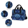 thumbnail image 5 of Lunch Bag Portable Crossbody Meal Bag Cooler Bag Insulated Lunch Bag Food Bag Handheld & Crossbody Design Dark Blue Beautiful, 5 of 6