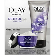 Olay Retinol 24 Duo Pack, Cleanser 150 mL, Moisturizer 50 mL, Silver and Purple