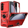 thumbnail image 2 of Innens for Samsung Galaxy Z Fold 5 5G Case with Silde Camera Lens and Ring Stand, Red, 2 of 16