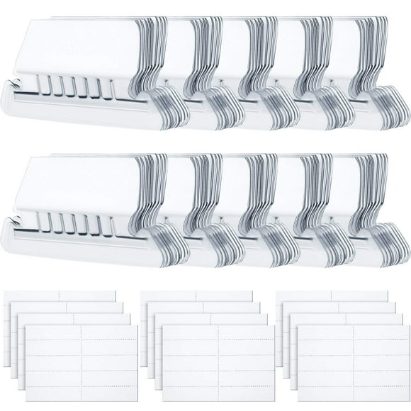 Jovitec 120 Ensembles d'Onglets et Inserts pour Dossiers Suspendus en Plastique Transparent pour Identification Rapide des Fichiers Suspendus, Facile à Lire (2 Pouces, Angle Blanc)