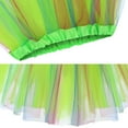 thumbnail image 3 of JGGSPWM Womens Tulle Rainbow Mini Skirt Layered Design Elastic Waist Relaxed Fit Fashion Pleated Gauze Short Dancing Skirt Gauze Dress Green Free Size, 3 of 4