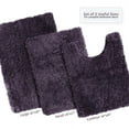 thumbnail image 3 of Clara Clark Non Slip Shaggy Bath Rug Set - 3 Piece Set, Small/Large/Contour - Eggplant, 3 of 4