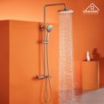 5Spray Patterns 9.5 in. Thermostatic Shower Faucet Wall Mount Dual