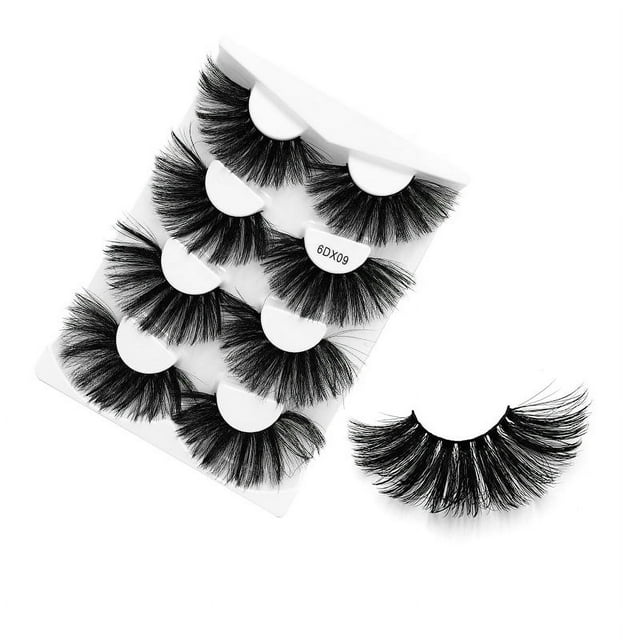 Zhuge 16 pares de pestañas de visón tenues, pestañas postizas de aspecto natural con volumen 6D, 6DX09
