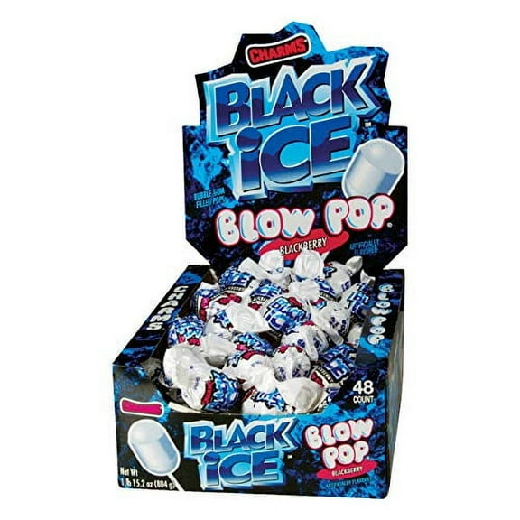 Charms Blow Pops, Black Ice Flavor, 48 Count (Pack of 1), (3886)