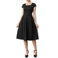 thumbnail image 2 of INSPIRE CHIC Retro Dresses for Womens Vintage Square Neck Cap Sleeve Fit and Flare Midi Dress XL Black, 2 of 6