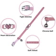 thumbnail image 3 of Miaocao Heart Bling Cat Collar with Safety Belt and Bell Adjustable 8-10 inches for Kitten Cats (Black+Pink), 3 of 6
