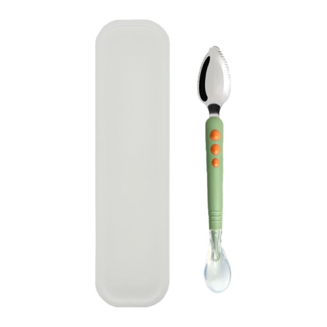 Cuillère pour Bébé en Silicone, Cuillère à Purée Cuillère pour Aliments pour Bébé Couverts pour Bébé Cuillère à Purée de Fruits Outil à Double Extrémité pour Purée de Fruits Purée de Pommes Cuillère