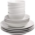 thumbnail image 3 of Gibson Home Classic Pearl Coupe 12 Piece Fine Ceramic Double Bowl Dinnerware Set, 3 of 8